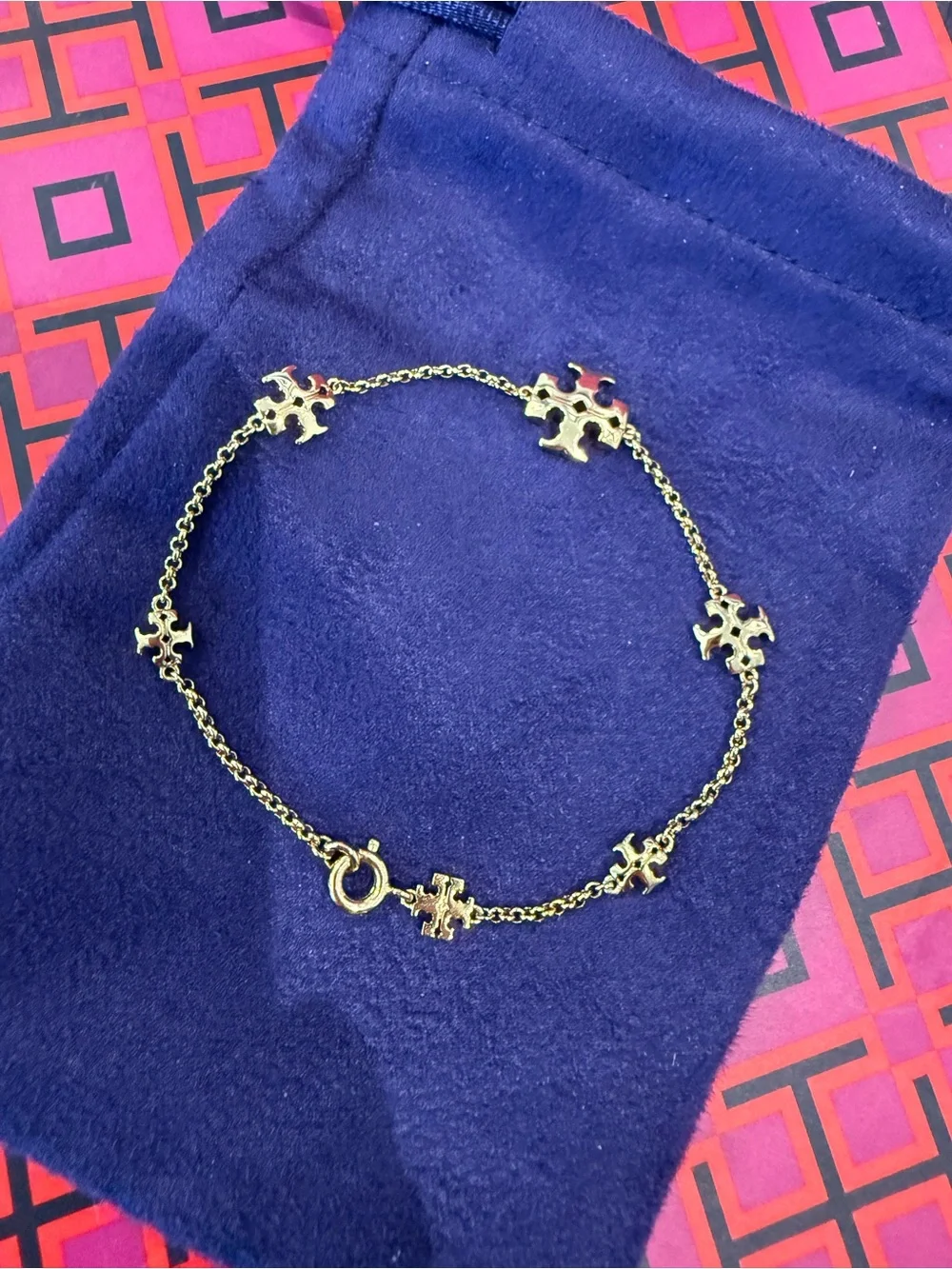 TORY BURCH *NWOT* Kira Delicate Chain Station Bracelet in 18k Plated Gold